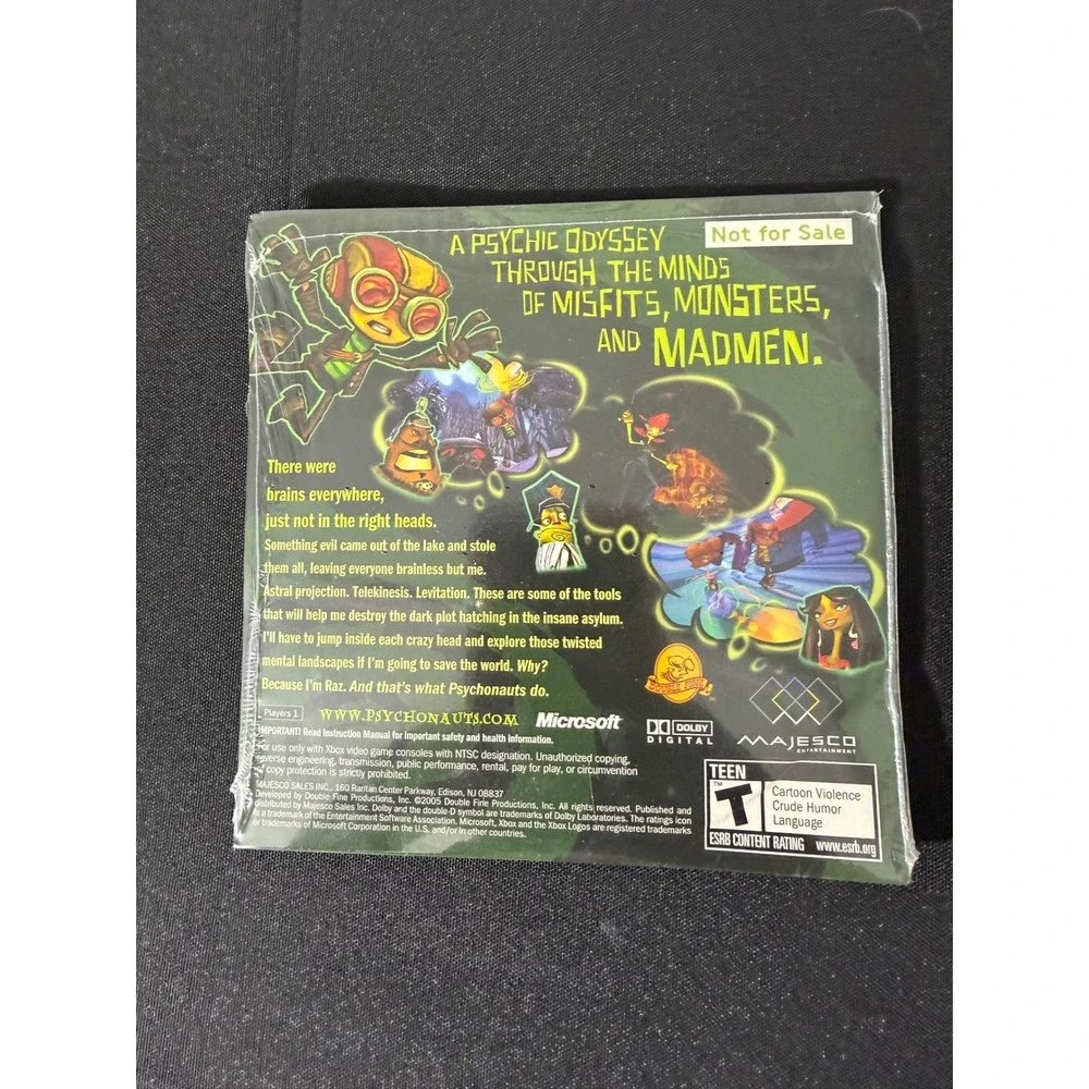 Xbox Psychonauts Demo Disc NTSC Green New Sealed Rare Promotional Not For Sale